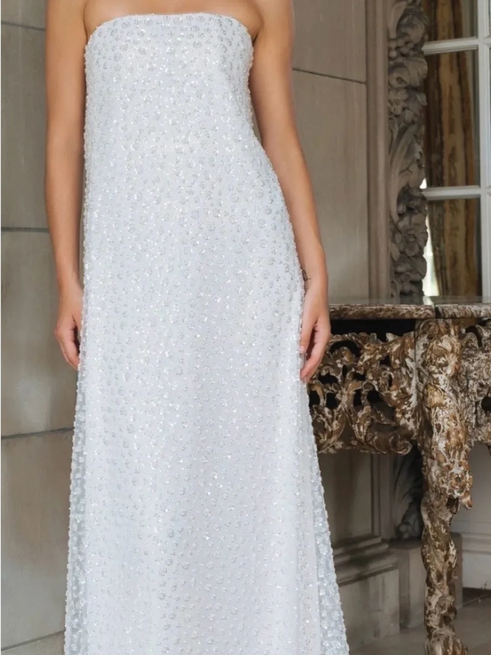Jenny Yoo Strapless Beaded Dress - size 12 Aaron’s dress